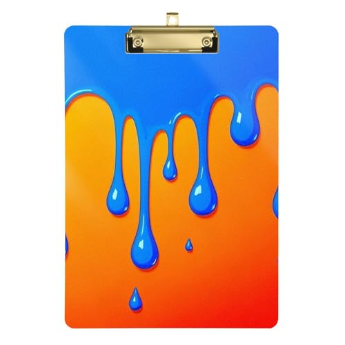 Klemmbrett für Krankenhaus, fließendes Pigment, Standard-Loch, für Polizei, Büro, Krankenschwester, Fußball, Trainer, Größe 22,9 x 30,5 cm, Blau / Orange Klemmbrett für Krankenhaus, fließendes Pigment, Standard-Loch, für Polizei, Büro, Krankenschwester, Fußball, Trainer, Größe 22,9 x 30,5 cm, Blau / Orange von siphylline