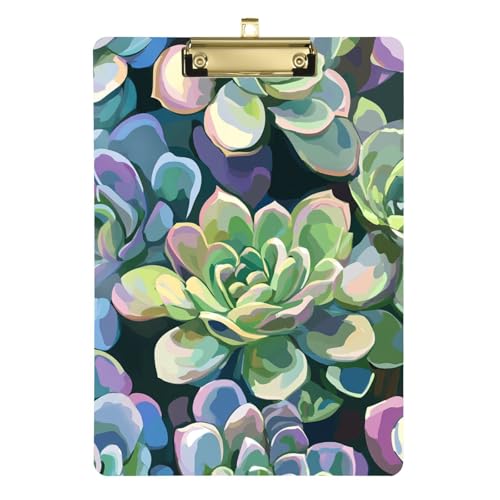Klemmbrett für Sukkulentenkunst, Grün, Lila, für Trainer, medizinisches Klassenzimmer, Größe 22,9 x 30,5 cm von siphylline