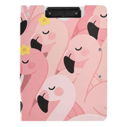 Klemmbrett mit Mappe, niedliches Cartoon-Flamingo-Rosa, A4-Klemmbrett, Folio, horizontale und vertikale Doppel-Clips, Still-Clipboard mit festem Einband Klemmbrett mit Mappe, niedliches Cartoon-Flamingo-Rosa, A4-Klemmbrett, Folio, horizontale und vertikale Doppel-Clips, Still-Clipboard mit festem Einband von siphylline