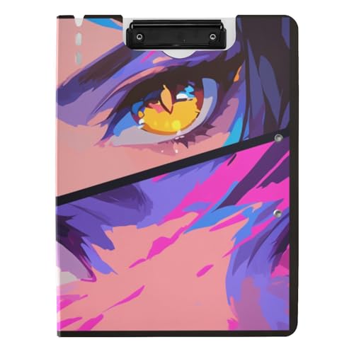 Klemmbrett mit Ordner, Animation, gelbe Augen, A4-Klemmbrett, Folio-Ordner, doppelte Metall-Clips, Stifthalter, Still-Clipboard mit Abdeckung Klemmbrett mit Ordner, Animation, gelbe Augen, A4-Klemmbrett, Folio-Ordner, doppelte Metall-Clips, Stifthalter, Still-Clipboard mit Abdeckung von siphylline