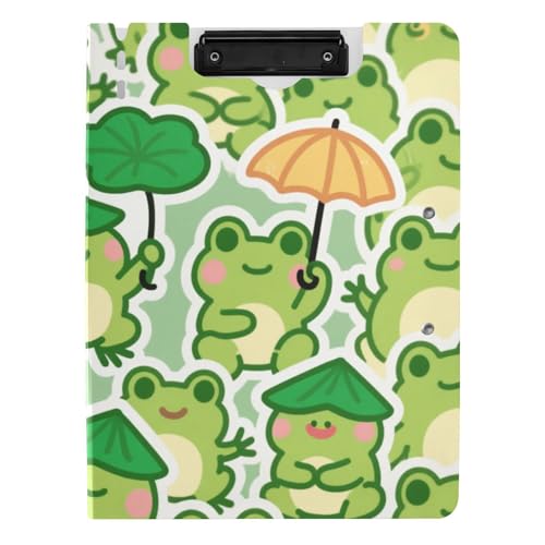Klemmbrett mit Ordner Cartoon Niedlicher Frosch Grün A4 Clipfolio Doppelclips Stifthalter Büro Klemmbrett mit Abdeckung von siphylline