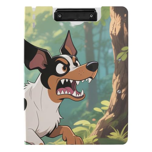 Klemmbrett mit Ordner Cartoon heftige Dackel Hunde A4 Klemmbrett Binder Zwei Metallclips Stifthalter Still-Clipboard mit Abdeckung von siphylline