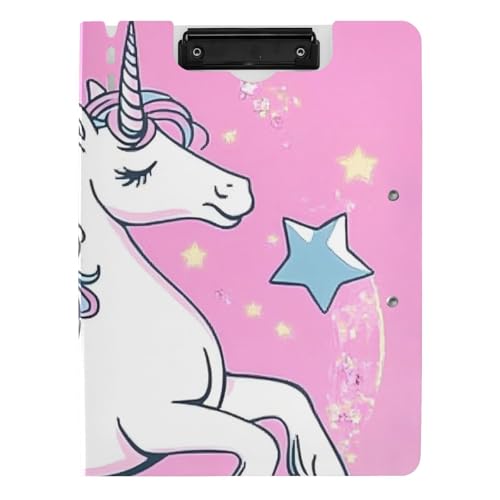Klemmbrett mit Ordner Dreamy Unicorns Magisches A4 Klemmbrett Binder Doppelte Metallklammern Stifthalter Schule Klemmbrett mit Abdeckung von siphylline