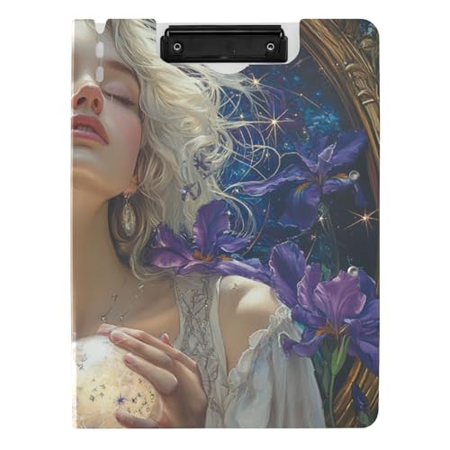 Klemmbrett mit Ordner Mucha-Stil Beauty A4 Klemmbrett mit Padfolio Doppelte Metallclips Stifthalter Still-Clipboard mit festem Einband Klemmbrett mit Ordner Mucha-Stil Beauty A4 Klemmbrett mit Padfolio Doppelte Metallclips Stifthalter Still-Clipboard mit festem Einband von siphylline