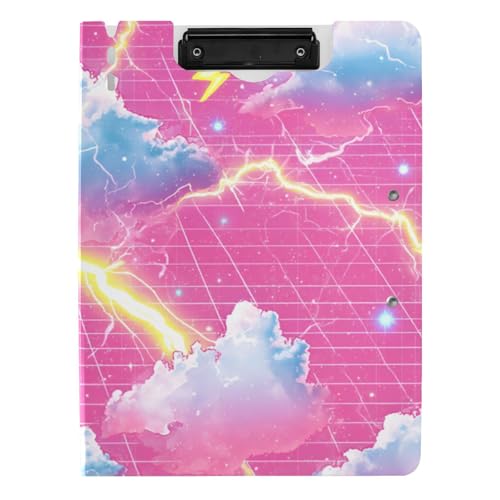 Klemmbrett mit Ordner Vapor Wave Style Lightning Red A4 Klemmbrett mit Padfolio Doppelte Metallclips Stifthalter Still-Clipboard mit Abdeckung Klemmbrett mit Ordner Vapor Wave Style Lightning Red A4 Klemmbrett mit Padfolio Doppelte Metallclips Stifthalter Still-Clipboard mit Abdeckung von siphylline