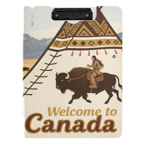 Klemmbrett mit Ordner Welcome to Canada Scenery Culture A4 Klemmbrett Padfolio Zwei Metallclips Stifthalter Büro Klemmbrett mit Abdeckung von siphylline
