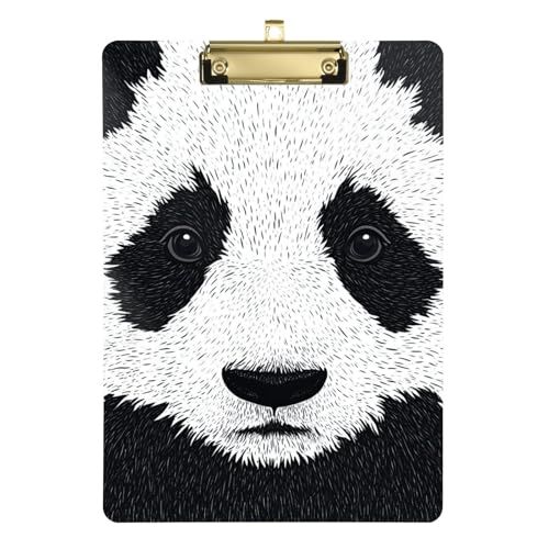 Klemmbrett mit Tier-Panda-Druck, Standard-Loch, für Softball-Trainer, Klemmbrett, Lehrer, Größe 22,9 x 30,5 cm, Schwarz / Weiß von siphylline