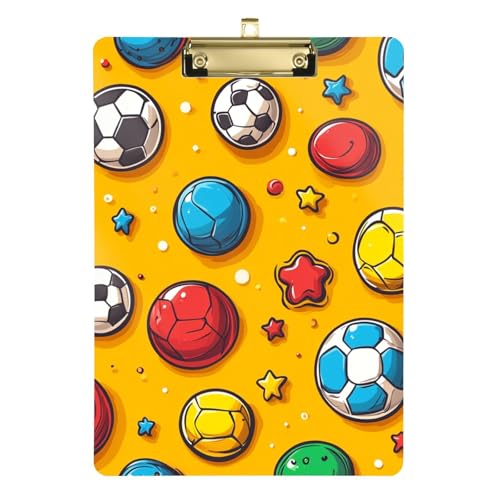 Klemmbrett mit bunten Cartoon-Kugeln und Sternen, aus Kunststoff, für Lehrer, Größe 22,9 x 30,5 cm Klemmbrett mit bunten Cartoon-Kugeln und Sternen, aus Kunststoff, für Lehrer, Größe 22,9 x 30,5 cm von siphylline