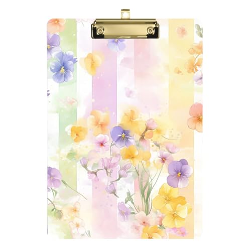 Klemmbrett mit frischen Blumen, Kunststoff, für legale Frauen, Basketball-Trainer, Größe 22,9 x 30,5 cm, Gelb / Lila von siphylline