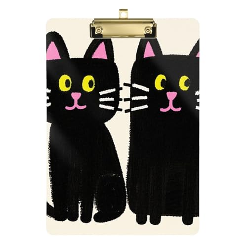 Klemmbrett mit niedlicher schwarzer Katze, wasserdicht, für 5. Klasse, für Lehrer, Größe 22,9 x 30,5 cm von siphylline
