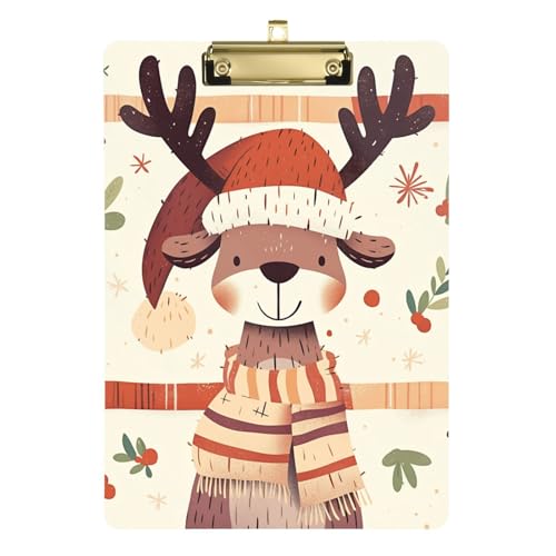 Klemmbrett mit weihnachtlichem Rentier-Safari-Mädchen, Hartbrett für Lehrer, Krankenpflege, Größe 22,9 x 30,5 cm Klemmbrett mit weihnachtlichem Rentier-Safari-Mädchen, Hartbrett für Lehrer, Krankenpflege, Größe 22,9 x 30,5 cm von siphylline
