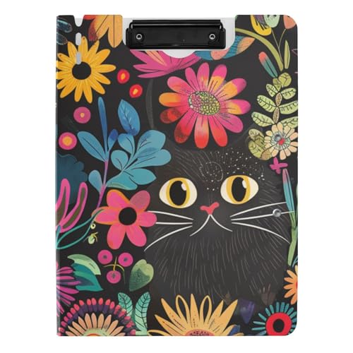 Klemmbrett schwarze Katze, A4-Klemmbrett, Folio-Ordner, Doppel-Clips, Stifthalter, Schul-Klemmbrett mit Abdeckung Klemmbrett schwarze Katze, A4-Klemmbrett, Folio-Ordner, Doppel-Clips, Stifthalter, Schul-Klemmbrett mit Abdeckung von siphylline