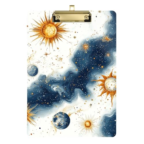 Klemmbretter mit Ordnern, Hartpappe für Lehrer, Krankenpflege, Größe 22,9 x 30,5 cm, Blau / Gold Klemmbretter mit Ordnern, Hartpappe für Lehrer, Krankenpflege, Größe 22,9 x 30,5 cm, Blau / Gold von siphylline