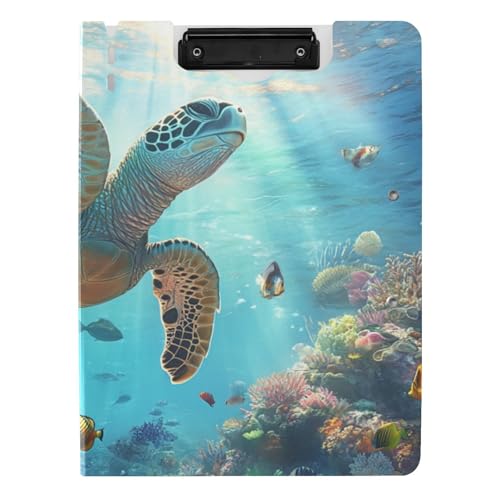 Klemmbrettmappe Schildkröte A4 Klemmbrett Clipfolio Doppelclips Stifthalter Still-Clipboard mit Abdeckung von siphylline