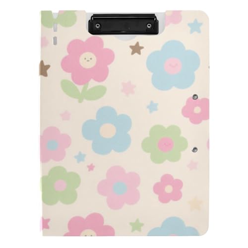 Klemmbrettmappe mit Aufbewahrung, niedliche rosa-blaue Blumen, A4-Klemmbrett, Folio-Ordner, horizontale und vertikale Doppel-Clips, Büro-Klemmbrett mit Abdeckung Klemmbrettmappe mit Aufbewahrung, niedliche rosa-blaue Blumen, A4-Klemmbrett, Folio-Ordner, horizontale und vertikale Doppel-Clips, Büro-Klemmbrett mit Abdeckung von siphylline