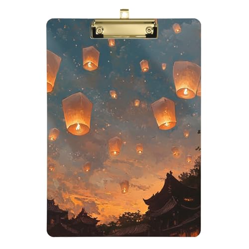 Kongming Lights Night Sky Hartschalen-Ordner mit Klemmbrett, transparent, für Polizei, Büro, Krankenschwester, Fußball, Trainer, Größe 22,9 x 30,5 cm von siphylline