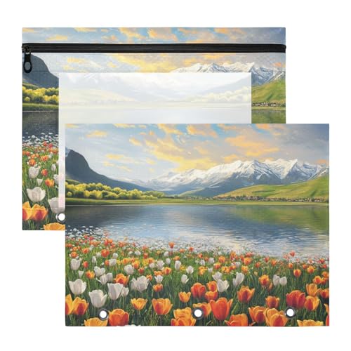 Kosmetiktasche, Mehrzweck-Kunststoff-Aktenordner für A4-Papier, Briefe, 2 Stück, Studenten, Kunstbedarf, Aufbewahrung, realistische Blumen Kosmetiktasche, Mehrzweck-Kunststoff-Aktenordner für A4-Papier, Briefe, 2 Stück, Studenten, Kunstbedarf, Aufbewahrung, realistische Blumen von siphylline