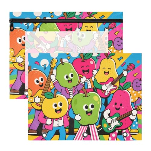Kosmetiktasche, tragbar, Kunststoff, Aktenordner für 3 Ringe, 2 Stück, Lehrer, Klassenzimmer, Zubehör, psychedelische Früchte, 80er Jahre Kosmetiktasche, tragbar, Kunststoff, Aktenordner für 3 Ringe, 2 Stück, Lehrer, Klassenzimmer, Zubehör, psychedelische Früchte, 80er Jahre von siphylline