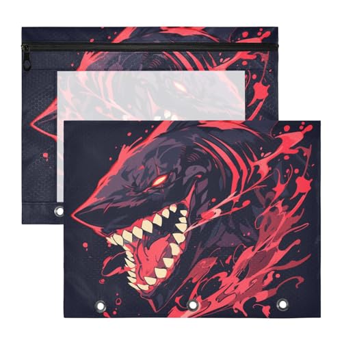 Kosmetiktasche, transparent, 3 Locher für A4-Papier, Briefe, 2 Stück, Studenten, Schulbedarf, Schwarz / Rot Kosmetiktasche, transparent, 3 Locher für A4-Papier, Briefe, 2 Stück, Studenten, Schulbedarf, Schwarz / Rot von siphylline