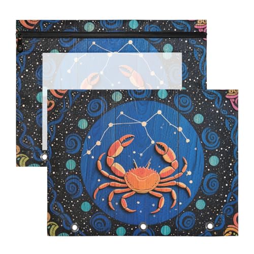 Kosmetiktasche mit Sichtfenster, 3 Locher für A4-Papier, Briefe, 2 Stück, Studenten, Schulanfang, Ästhetik, Orange / Blau Kosmetiktasche mit Sichtfenster, 3 Locher für A4-Papier, Briefe, 2 Stück, Studenten, Schulanfang, Ästhetik, Orange / Blau von siphylline