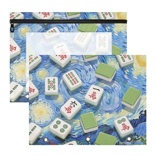 Kosmetiktasche mit Sichtfenster, Kunststoff, Ordner für A4-Papier, Briefe, 2 Stück, Lehrer, Schulbedarf, Kunst, Malerei, blau, chinesisches Mahjong Kosmetiktasche mit Sichtfenster, Kunststoff, Ordner für A4-Papier, Briefe, 2 Stück, Lehrer, Schulbedarf, Kunst, Malerei, blau, chinesisches Mahjong von siphylline
