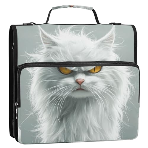 Lustiger Cartoon-Organizer mit türkischen Angorakatzen, 3,8 cm, 3 Ringe, Organizer mit Schultergurt und Griff, inklusive Reißverschlusstasche, Dokumentenmappe für Schule/Büro Lustiger Cartoon-Organizer mit türkischen Angorakatzen, 3,8 cm, 3 Ringe, Organizer mit Schultergurt und Griff, inklusive Reißverschlusstasche, Dokumentenmappe für Schule/Büro von siphylline
