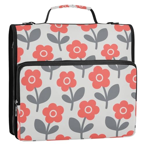 Merry Christmas rot und blau kariertes Muster 3 Ringe Organizer Ordner mit Griff und abnehmbarem Schultergurt Mehrere Taschen Dokumentenmappe Organizer geeignet für Mittelschule von siphylline