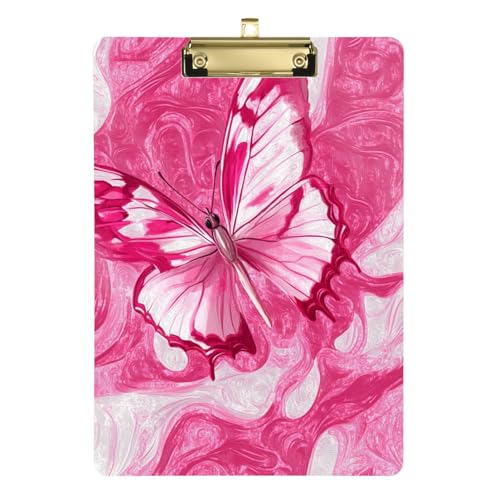 Niedlicher Schmetterling Hot Pink Hard Ordner mit Klemmbrett, Hartbrett für personalisierte Klemmbretter für Lehrer, Größe 22,9 x 30,5 cm Niedlicher Schmetterling Hot Pink Hard Ordner mit Klemmbrett, Hartbrett für personalisierte Klemmbretter für Lehrer, Größe 22,9 x 30,5 cm von siphylline