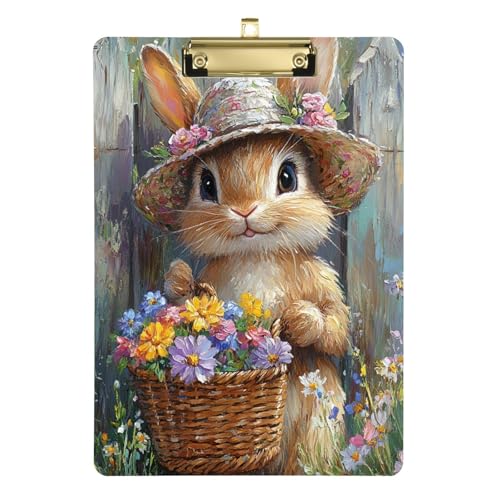 Niedliches Osterhasen-Klemmbrett im Taschenformat, Acryl, niedlich, für das erste Jahr, Lehrer, Muss Haves Größe 22,9 x 30,5 cm von siphylline