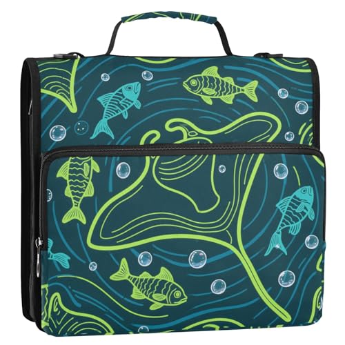 Ocean Animal Starfish Chartreuse-Ordner mit 3 Ringen, Reißverschluss, mit Schultergurt und Griff, mehrere Taschen, Schulordner, Organizer für Mittelschule, 3,8 cm Ocean Animal Starfish Chartreuse-Ordner mit 3 Ringen, Reißverschluss, mit Schultergurt und Griff, mehrere Taschen, Schulordner, Organizer für Mittelschule, 3,8 cm von siphylline