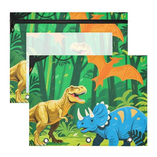 Ordner, stabile Taschenordner für A4-Papier, Briefe, 2 Stück, Studenten, Büro, Cartoon, Grün, Safari, Dinosaurier Ordner, stabile Taschenordner für A4-Papier, Briefe, 2 Stück, Studenten, Büro, Cartoon, Grün, Safari, Dinosaurier von siphylline