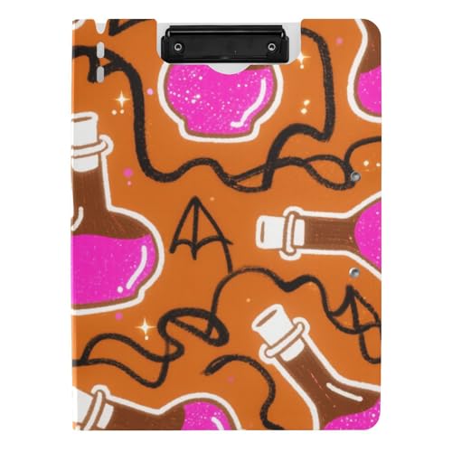 Ordner-Klemmbrett mit Aufbewahrung, Happy Halloween, Zaubertrank, Orange, A4-Klemmbrett, Folio-Ordner, Doppel-Clips, Stifthalter, Schulklemmbrett mit festem Einband Ordner-Klemmbrett mit Aufbewahrung, Happy Halloween, Zaubertrank, Orange, A4-Klemmbrett, Folio-Ordner, Doppel-Clips, Stifthalter, Schulklemmbrett mit festem Einband von siphylline