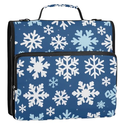 Ordner-Organizer mit 3 Ringen, 3,8 cm, mit Griff, mehrere Fächer, Aufbewahrungstasche für Dokumente, Akten, Schule, Blau und Weiß von siphylline