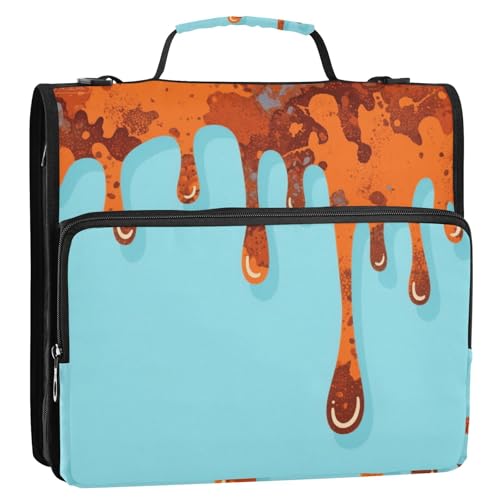 Ordner-Organizer mit 3 Ringen, mit Griff und abnehmbarem Schultergurt, wasserdicht, mit Reißverschluss, 3,8 cm, Rot und Blau, kariert, für Schule/Büro von siphylline