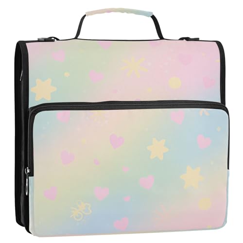 Ordner-Organizer mit 3 Ringen, niedliches rosa Herz, 3,8 cm, mit Schultergurt, mehrere Taschen, Dokumenten-Organizer, geeignet für Mittelschule Ordner-Organizer mit 3 Ringen, niedliches rosa Herz, 3,8 cm, mit Schultergurt, mehrere Taschen, Dokumenten-Organizer, geeignet für Mittelschule von siphylline