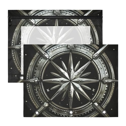 Ordner mit Sichtfenster, Kunststoff, Ordner für 3 Ringe, 2 Stück, Studenten, Schulbedarf, Metalldesign, Silber/Schwarz Ordner mit Sichtfenster, Kunststoff, Ordner für 3 Ringe, 2 Stück, Studenten, Schulbedarf, Metalldesign, Silber/Schwarz von siphylline