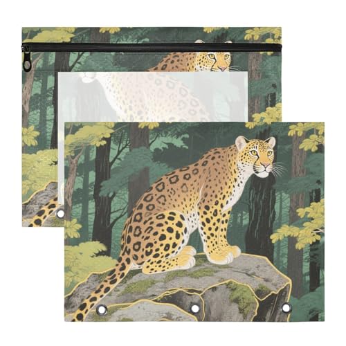 Ordner mit glatten Reißverschlüssen, Kunststoff-Aktenordner für A4-Papier, Briefe, 2 Stück, Lehrer, College, Zubehör, amerikanischer Leopard Ordner mit glatten Reißverschlüssen, Kunststoff-Aktenordner für A4-Papier, Briefe, 2 Stück, Lehrer, College, Zubehör, amerikanischer Leopard von siphylline