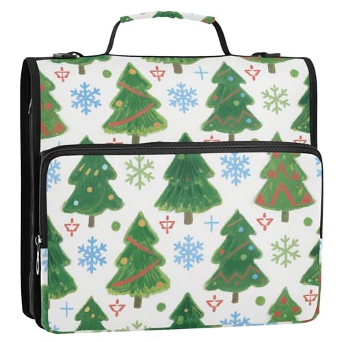 Ordnertasche mit 3 Ringen, 3,8 cm, Reißverschluss, mit Schultergurt, Dokumentenmappe, Organizer für Schule und Büro, Rot und Blau von siphylline