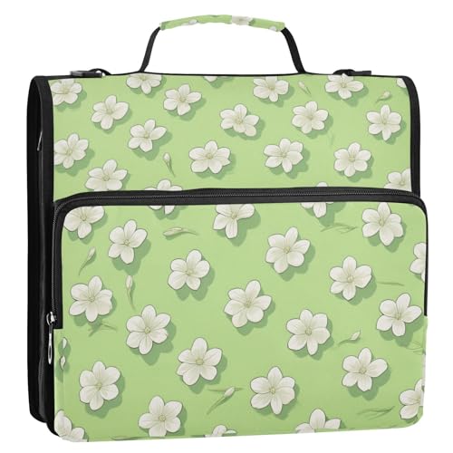 Ordnertasche mit 3 Ringen und Reißverschluss, mit Griff und abnehmbarem Schultergurt, mehrere Taschen, Dokumentenmappe, Organizer, geeignet für Mittelschule, Rot und Blau von siphylline