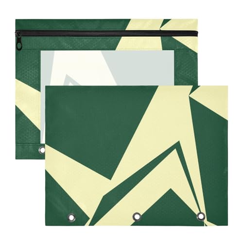 Ordnertaschen mit 3 verstärkten Ösen, Kunststoff-Aktenordner für 3-Ringe, 2 Stück, Studenten, Büro, abstrakte Kunst, Grün / Beige Ordnertaschen mit 3 verstärkten Ösen, Kunststoff-Aktenordner für 3-Ringe, 2 Stück, Studenten, Büro, abstrakte Kunst, Grün / Beige von siphylline