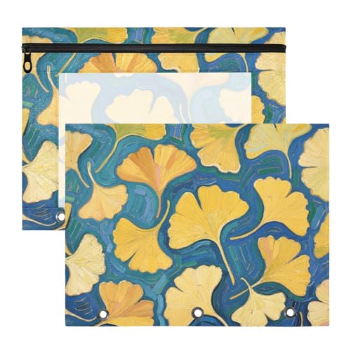 Ordnertaschen mit 3 verstärkten Ösen, Kunststoff-Aktenordner für A4-Papier, Briefe, 2 Stück, Lehrer, Kunstbedarf, Aufbewahrung, Gingko-Blatt, Blau, Kunstmalerei Ordnertaschen mit 3 verstärkten Ösen, Kunststoff-Aktenordner für A4-Papier, Briefe, 2 Stück, Lehrer, Kunstbedarf, Aufbewahrung, Gingko-Blatt, Blau, Kunstmalerei von siphylline