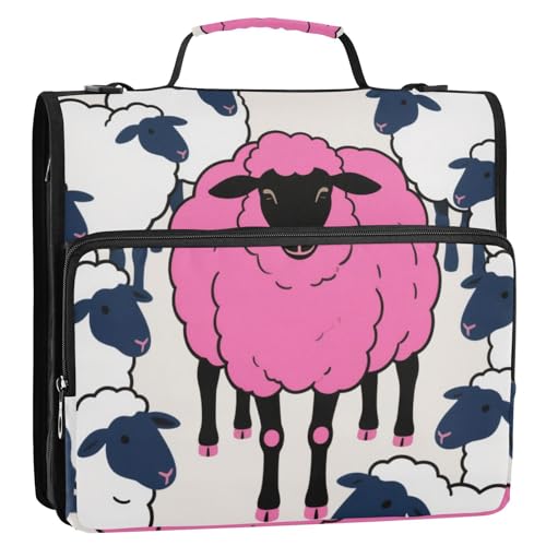 Pink Sheep are Unique Fun 3,8 cm 3-Ringe Büroordner Organizer mit Griff inklusive Reißverschlusstasche Dokumentenmappe Organizer geeignet für Mittelschule Pink Sheep are Unique Fun 3,8 cm 3-Ringe Büroordner Organizer mit Griff inklusive Reißverschlusstasche Dokumentenmappe Organizer geeignet für Mittelschule von siphylline
