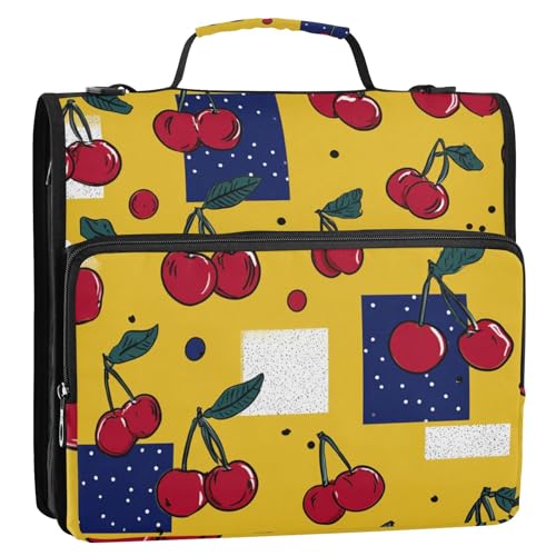 Ringbuch mit 3 Ringen, Reißverschluss, mit Griff und abnehmbarem Schultergurt, mehrere Taschen, Portfolio-Ordner, geeignet für Mittelschule von siphylline