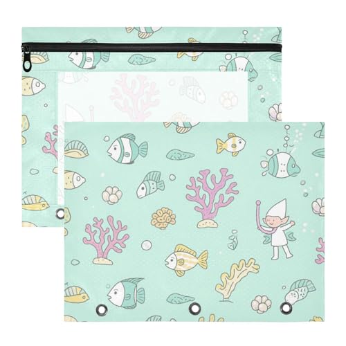 Stabile Taschenordner für A4-Papier, Briefe, 2 Stück, Lehrer, Büro, unter Wasser, Korallenfisch Stabile Taschenordner für A4-Papier, Briefe, 2 Stück, Lehrer, Büro, unter Wasser, Korallenfisch von siphylline