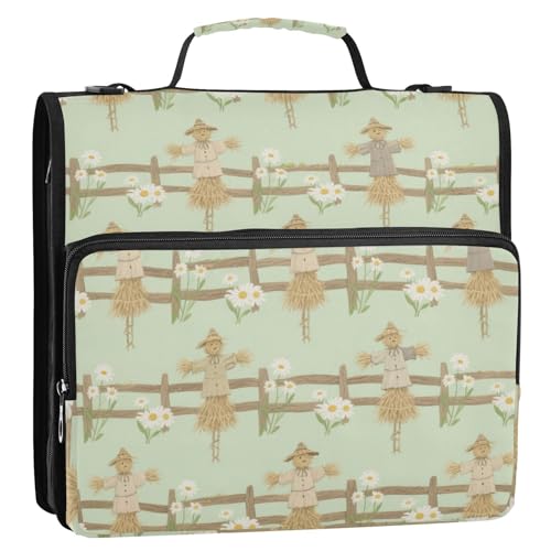 Summer Grass Men 3,8 cm 3 Ringe Organizer Ordner mit Gurt inklusive Reißverschlusstasche Dokumentenmappe Organizer für Schule und Büro von siphylline