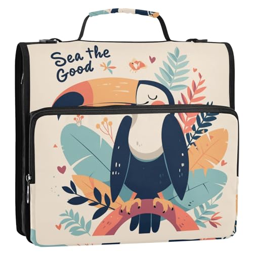 Tocane Organizer mit 3 Ringen, 3,8 cm, mit Griff, wasserdicht, tragbar, für Zuhause, Reisen, sichere Aufbewahrungstasche für die Schule von siphylline