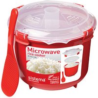 sistema® Mikrowellen-Reiskocher Reiskocher 16,1 cm hoch rot 2,6 l von sistema®