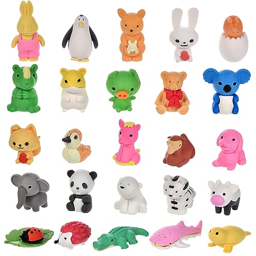 25 Stück Radiergummis in Tierform, Lustige Radiergummis für Kinder, Bunte Radiergummi Kinder Mitgebsel für Schüler Spielzeug Geschenk von sitarcmin