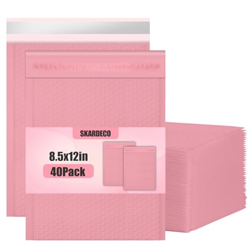 Luftpolster-Versandtaschen, 21,6 x 27,9 cm, 40 Stück, Rosa, 40 Stück, rosa von skardeco