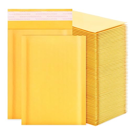 Luftpolster-Versandtaschen aus Kraftpapier, 10,2 x 17,8 cm, 100 Stück, gelb, selbstklebend, Luftpolster-Versandtaschen, Versandtaschen für kleine Unternehmen, zum Verpacken und Versenden von Schmuck Luftpolster-Versandtaschen aus Kraftpapier, 10,2 x 17,8 cm, 100 Stück, gelb, selbstklebend, Luftpolster-Versandtaschen, Versandtaschen für kleine Unternehmen, zum Verpacken und Versenden von Schmuck von skardeco